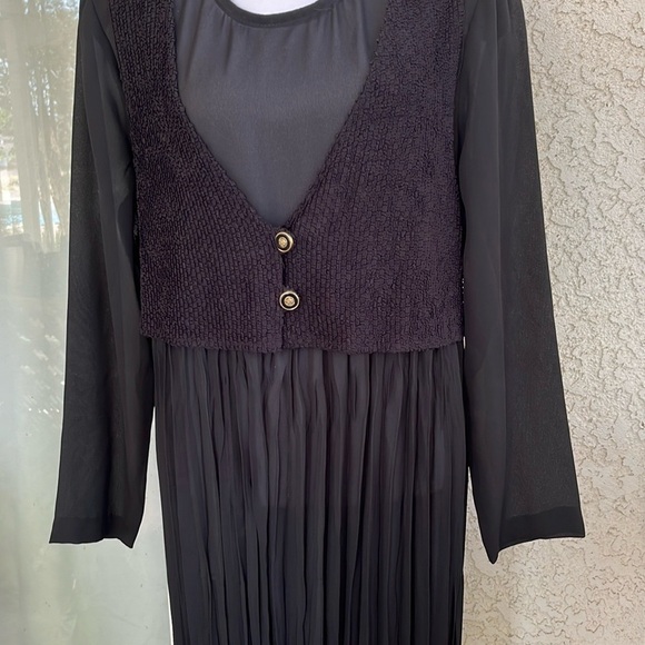 SHARADE Elegant Black Long Sleeve Dress SIZE 14 - Picture 2 of 5